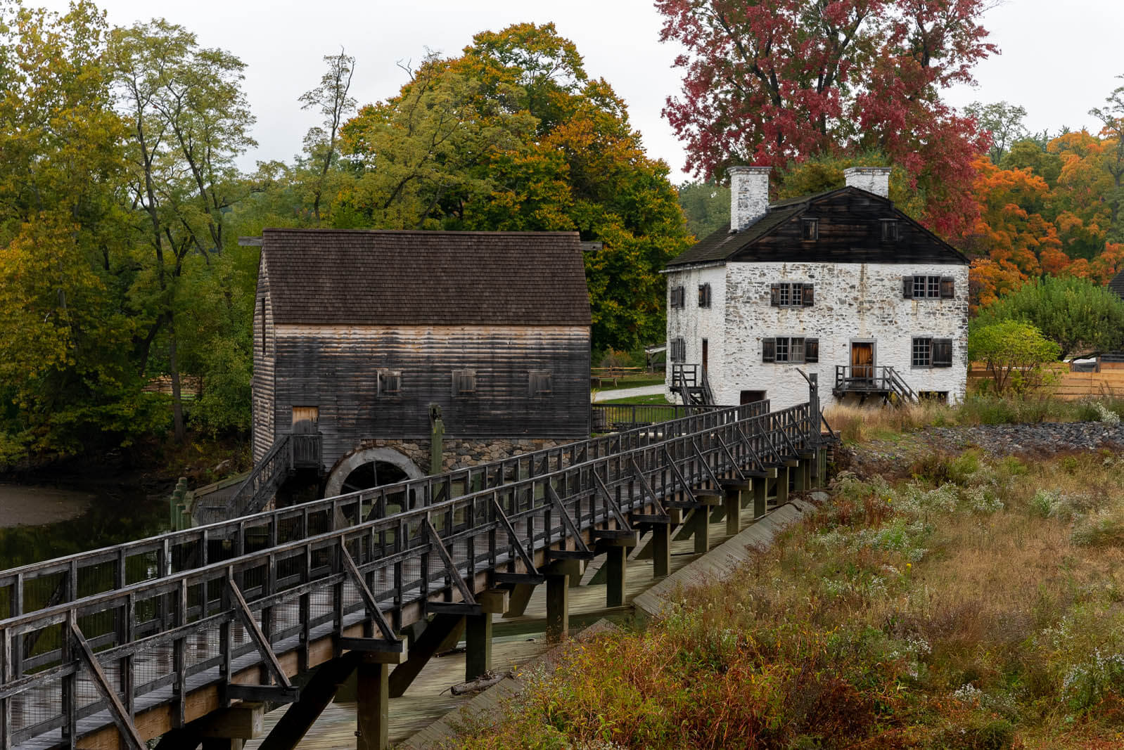 Historic Philipsburg Manor in Sleepy Hollow New York in fall