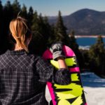 Megan overlooking Big Bear Lake from the slopes at Snow Summit