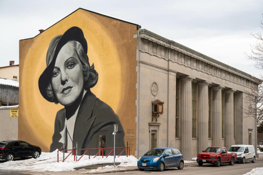 Hollywood actress Jean Arthur Mural in downtown Plattsburgh New York