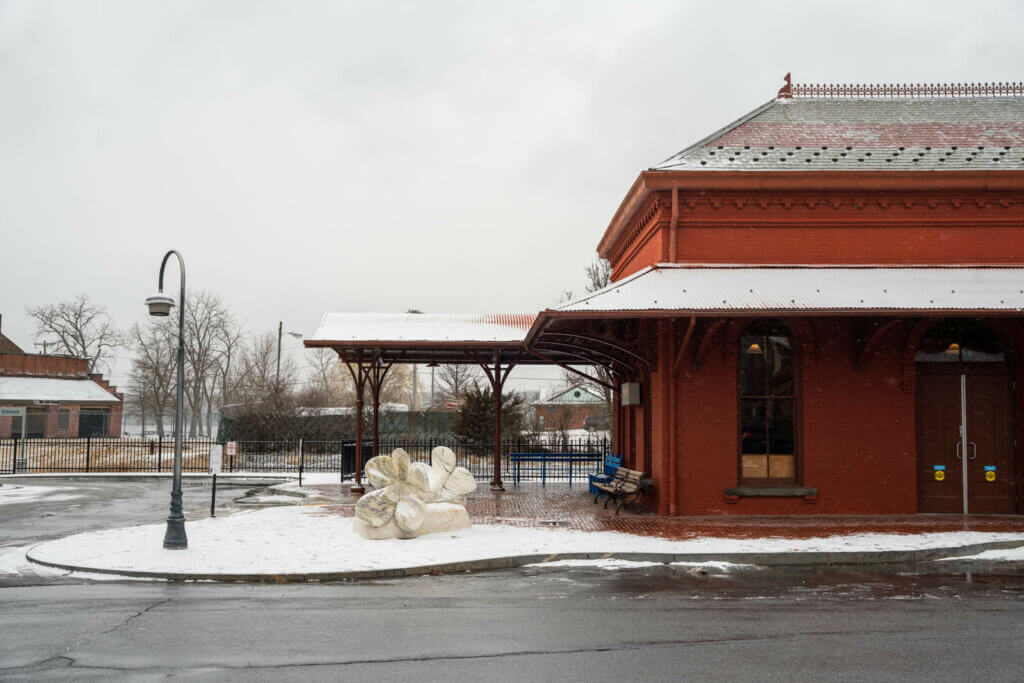 Hudson New York Amtrak train station in the Hudson Valley