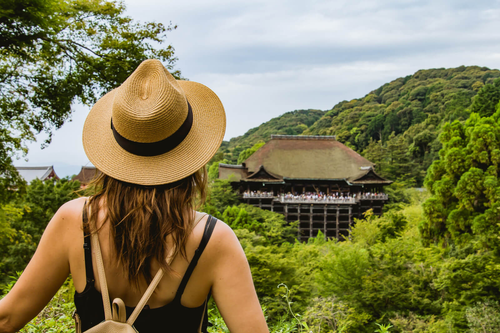 Back of girl looking at kiyomizudera