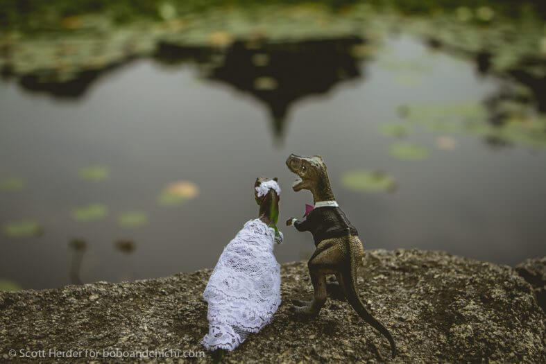 Dinosaur wedding topper
