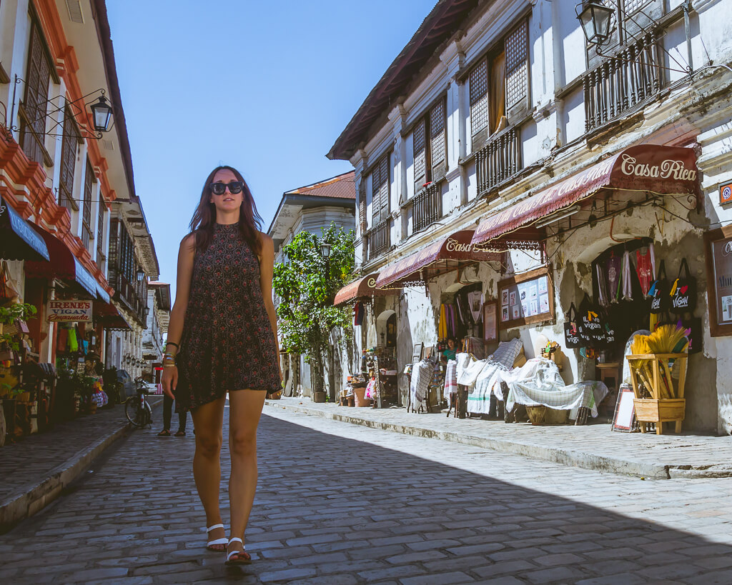 Megan walking in Vigan Philippines