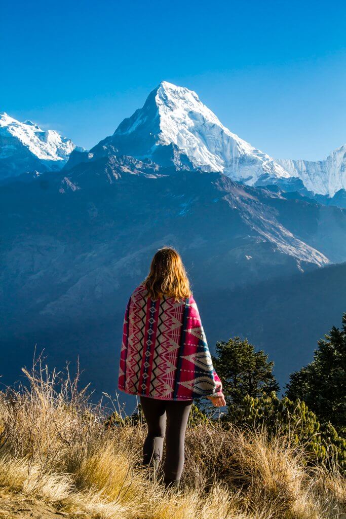 Looking at the View at Poon Hill on the Poon Hill Trek