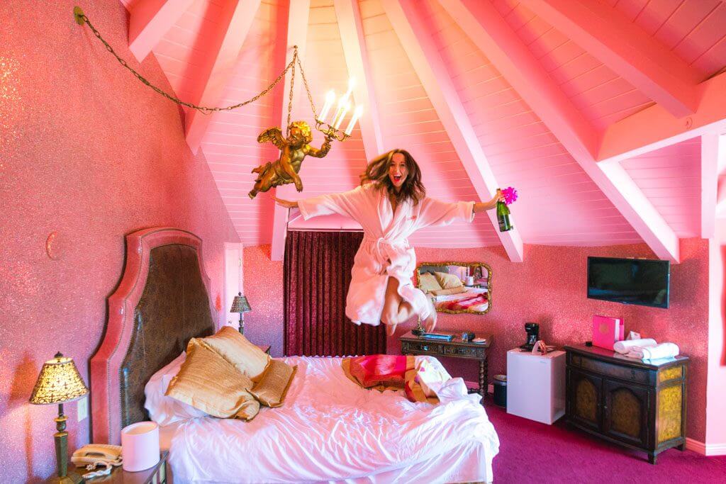 megan at the carin room at the Madonna Inn in California