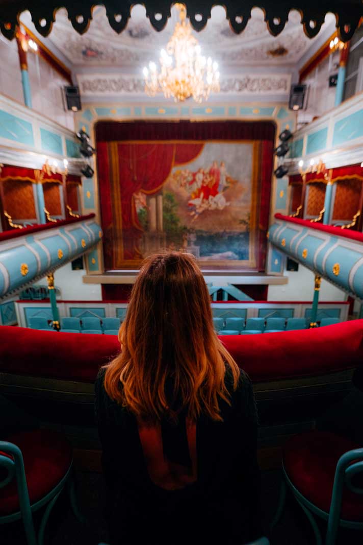 inside Trebon theater in Czech Republic South Bohemia