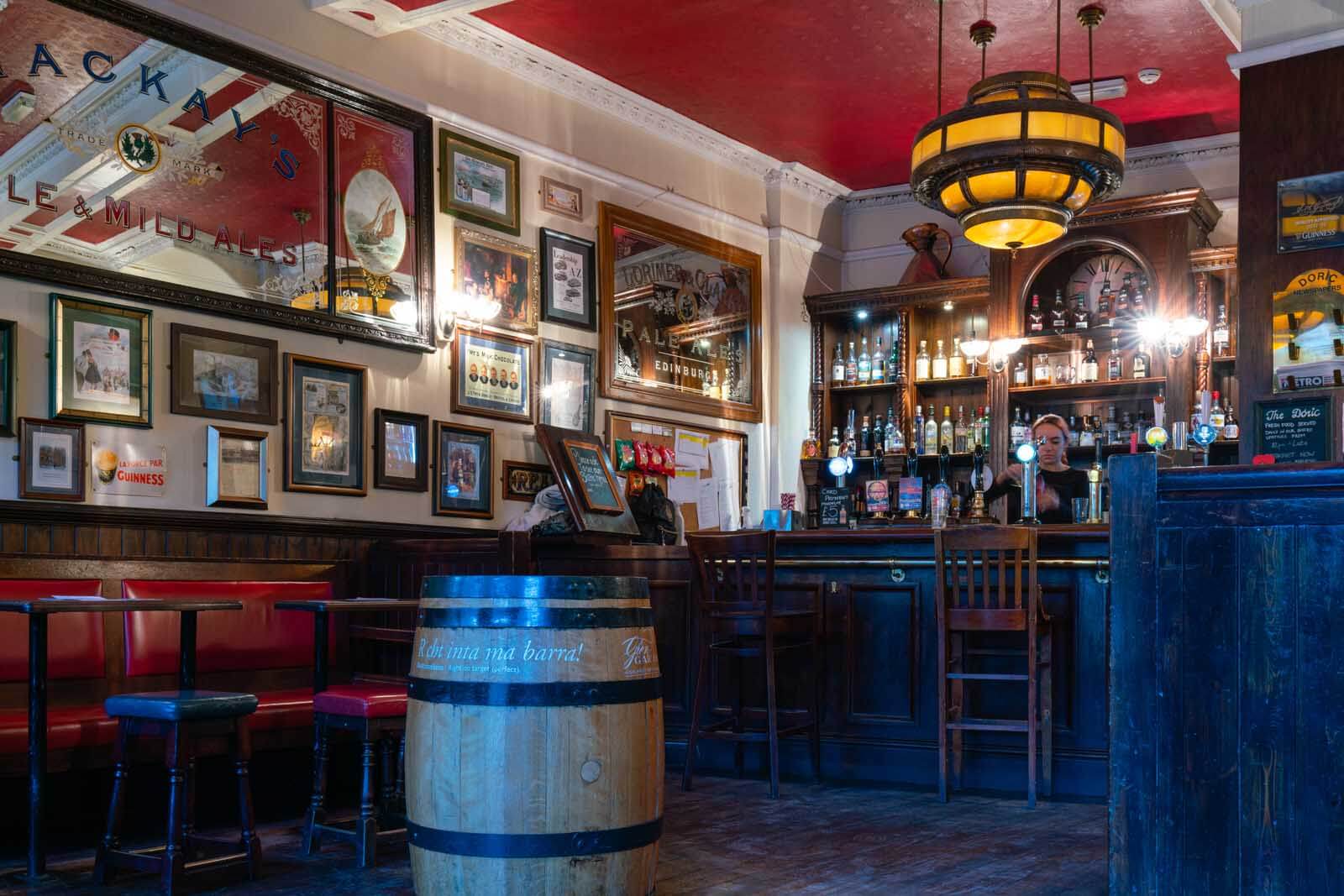 Inside the Doric pub in Edinburgh