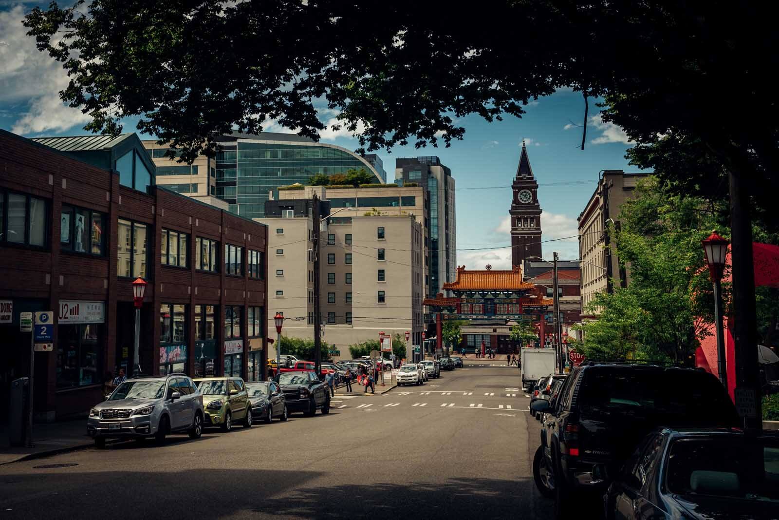 International District and Chinatown neighborhood of Seattle Washington