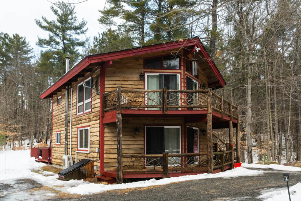 Jay ski chalet Cabin during our adirondacks Winter getaway in 2023 in New York
