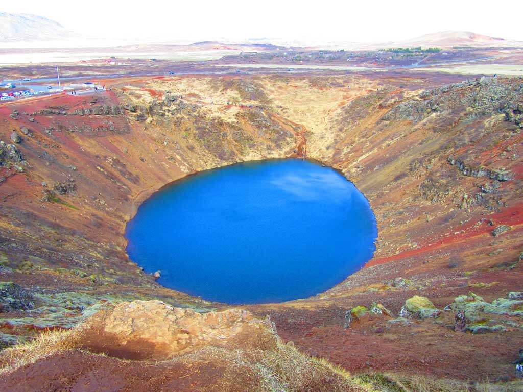 Kerid Volcanic Crater on the Golden Circle Route in Iceland