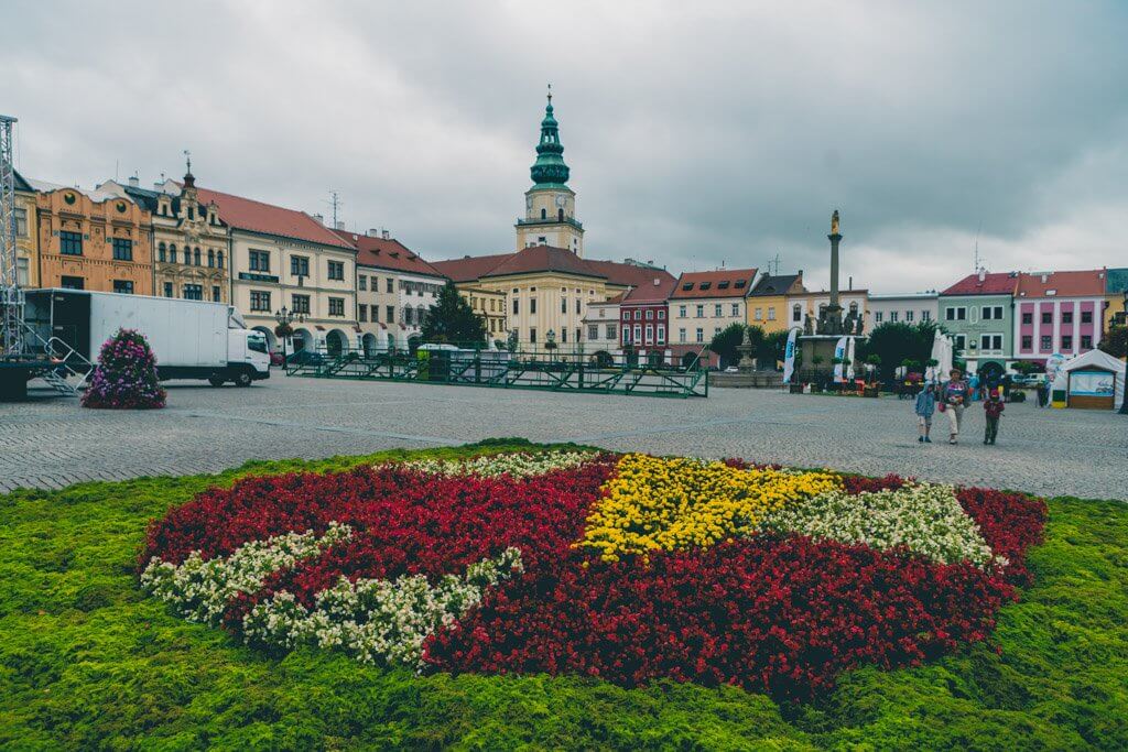 Kromeriz town square in the Czech Republic