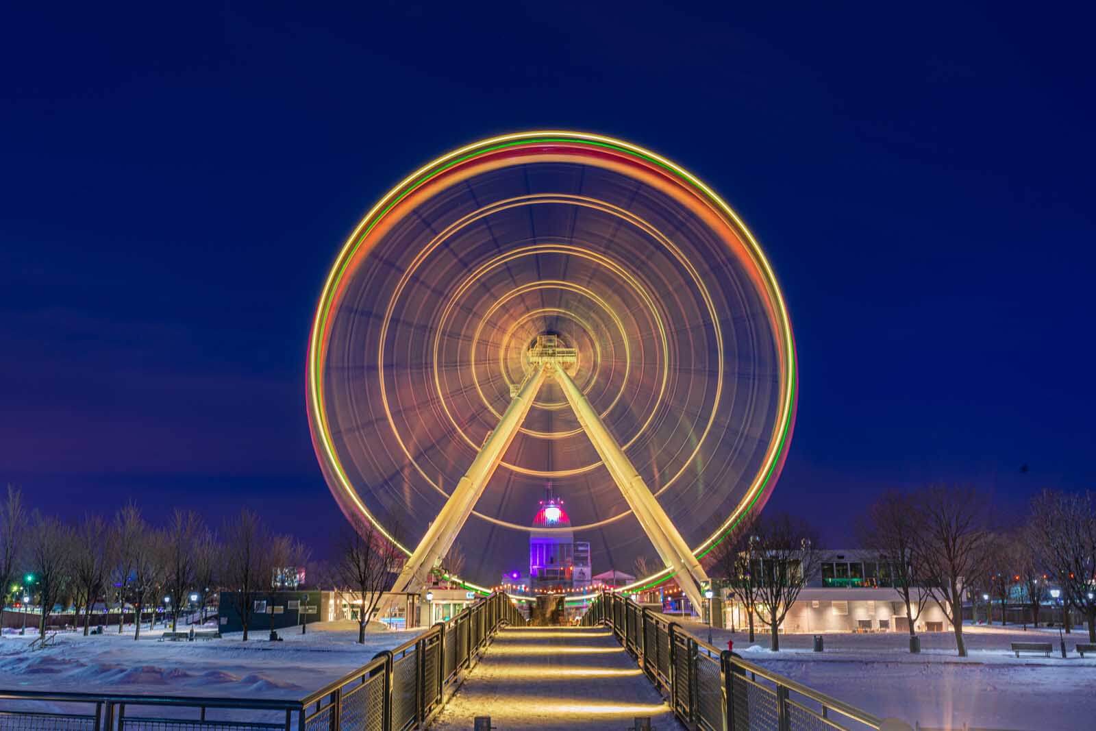 La Grande Roue Montreal at night