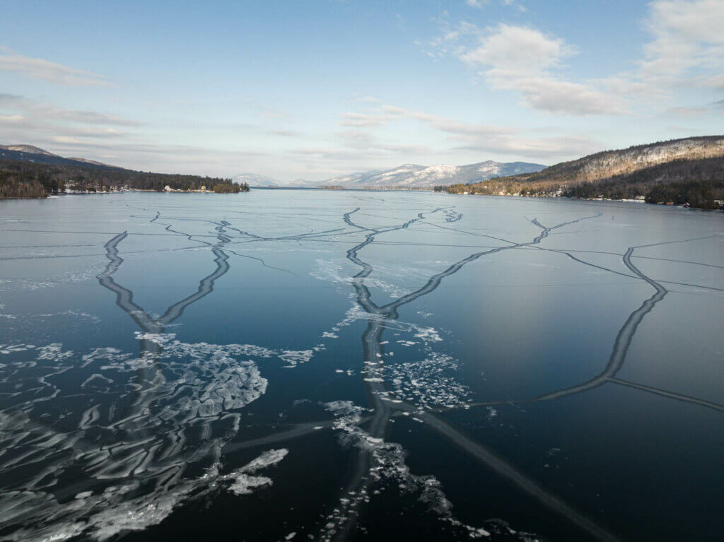 Lake George in the Adirondacks New York in winter