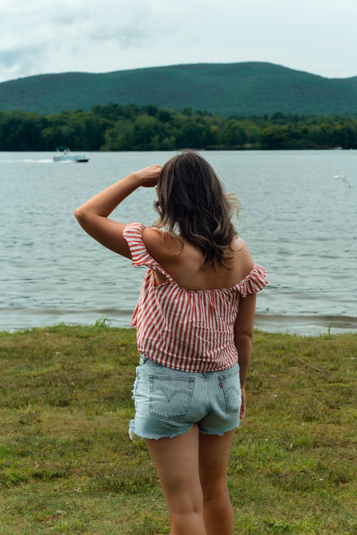 Lake Onota in Pittsfield MA in the summer in the Berkshires