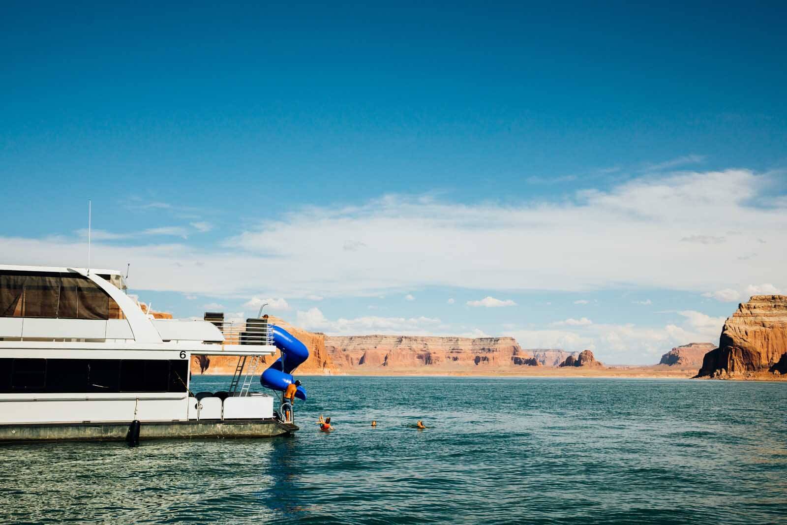 Lake Powell Houseboat Rental in water