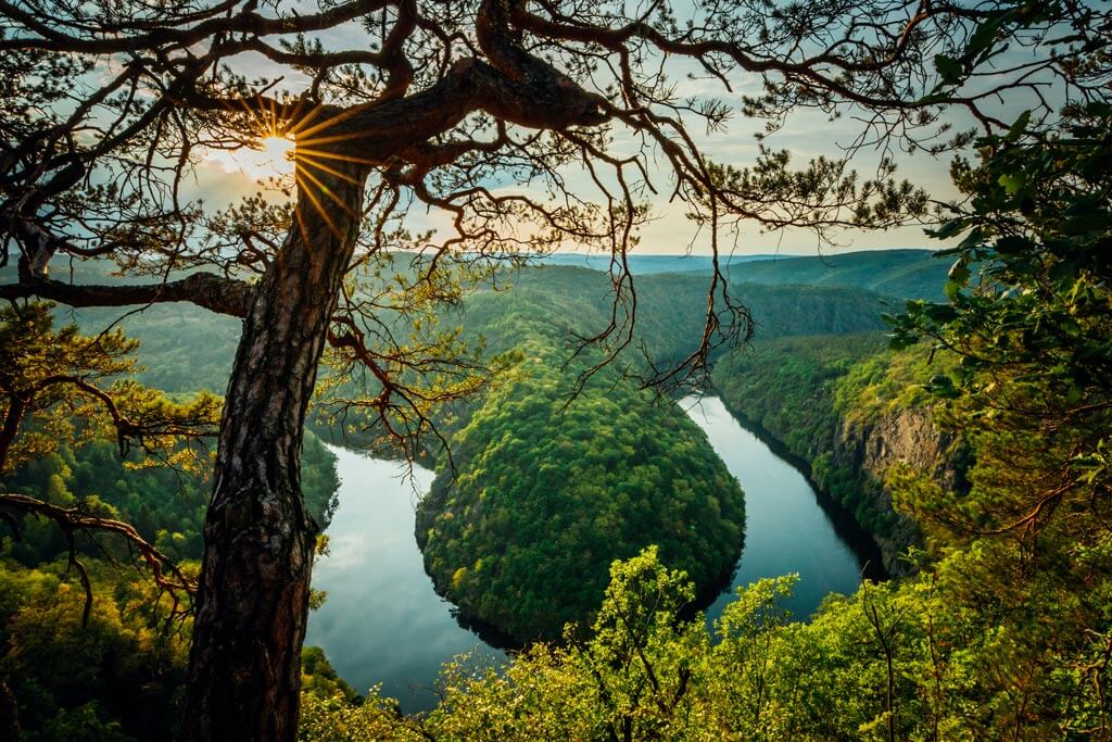 Bend at Lake Slapy Central Bohemia Czech Republic