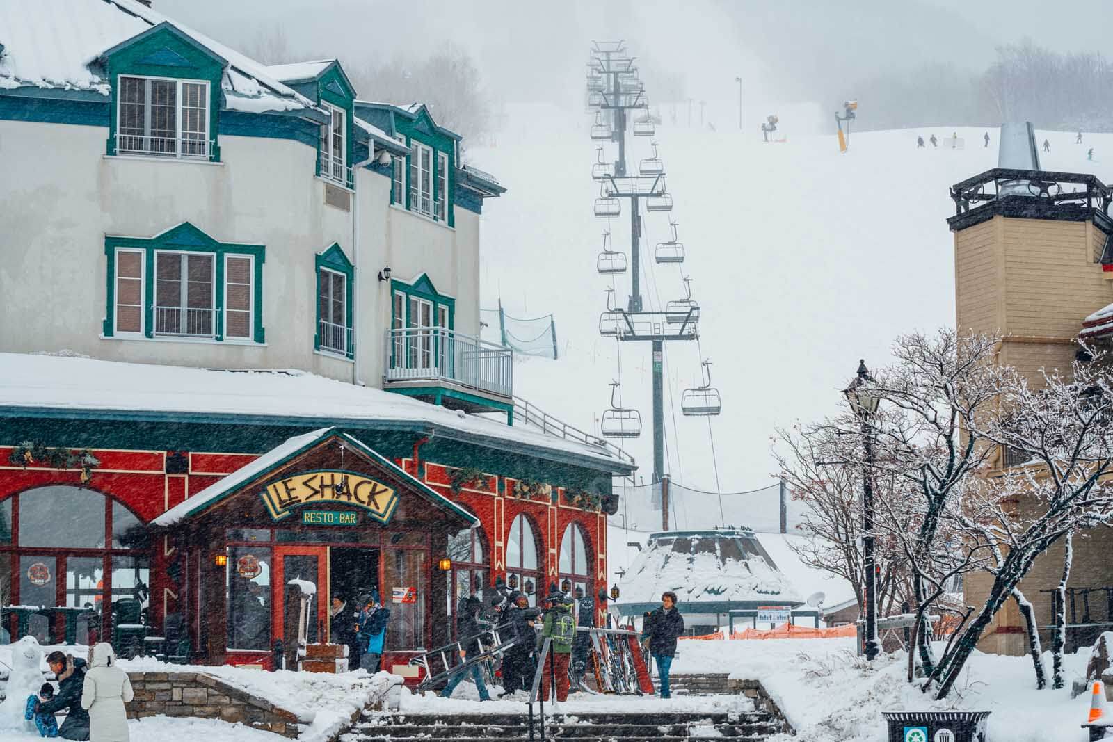 Le Shack at Mont Tremblant at the end of the slopes