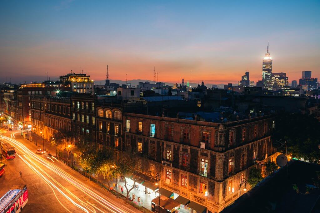 Night view of mexico city