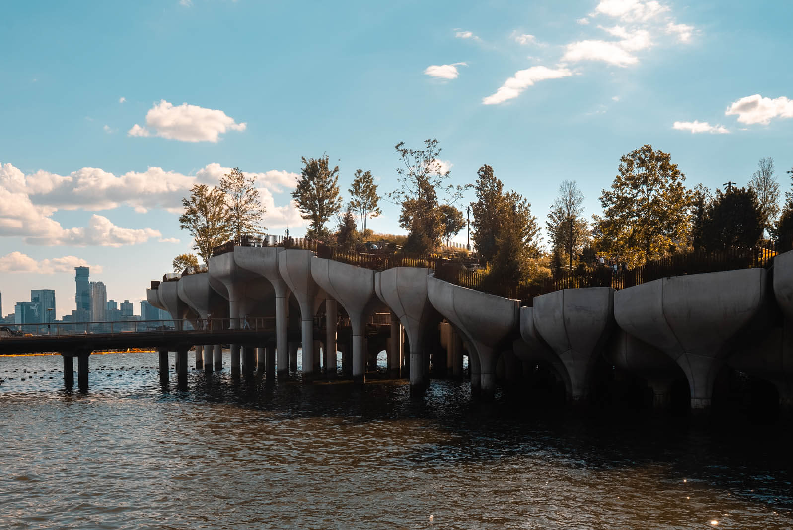 Little Island park on the Hudson River in NYC