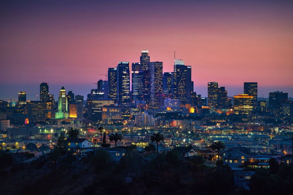 Los-Angeles-skyline-at-sunset