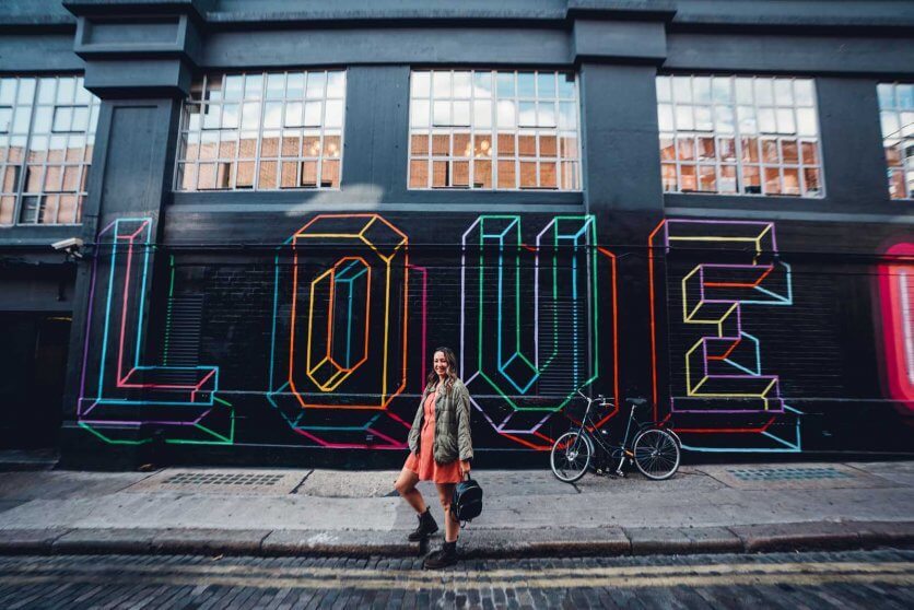 Love Mural in London East End