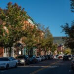 Main Street in Beacon New York in the fall in the Hudson Valley