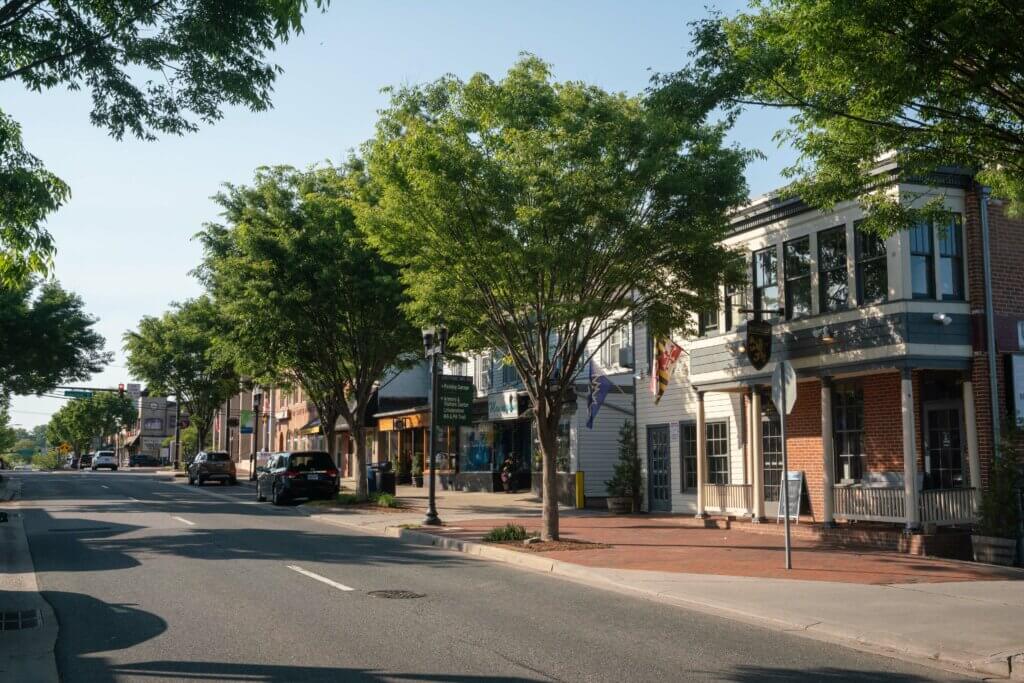 Main Street in downtown Bel Air Maryland