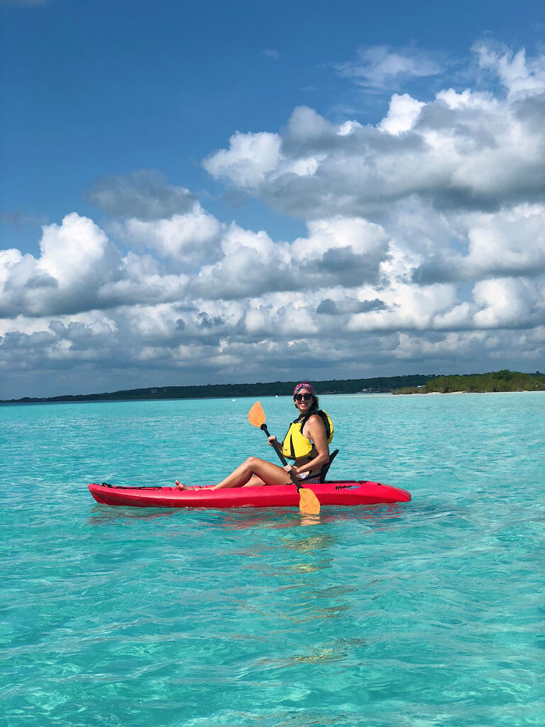 Kayaking in Bacalar Lagoon