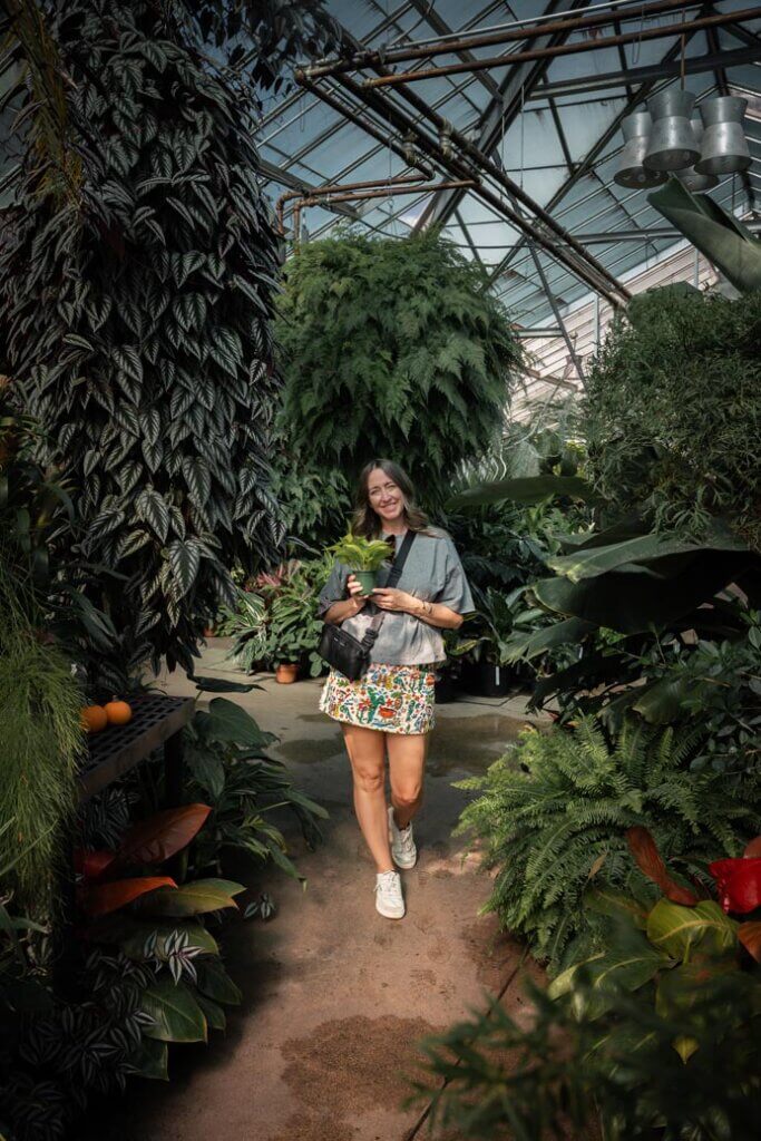 Megan Shopping for plants inside Ott's Exotic Plants in Montgomery County PA