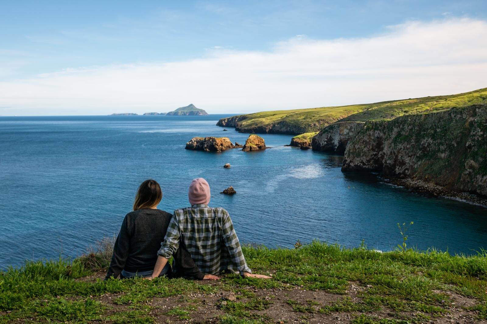 Megan and Scott enjoying a view at Santa Cruz Island in the Channel Islands National Park