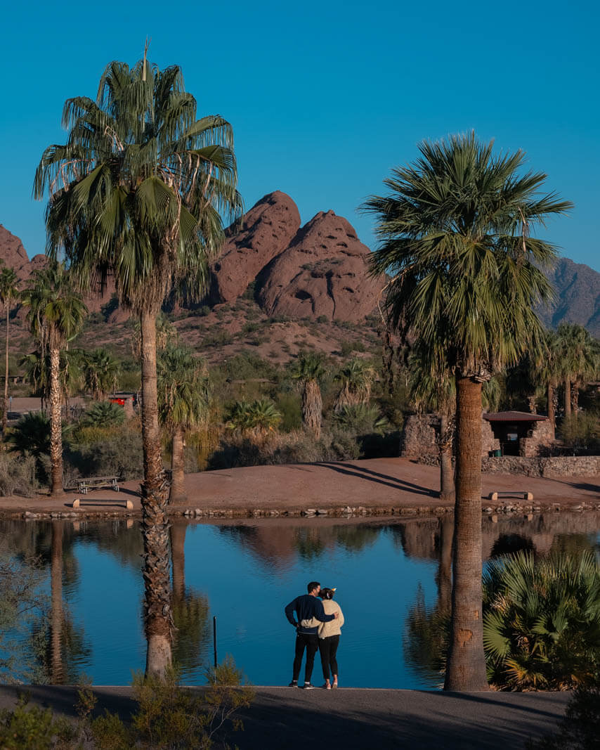 Megan and Scott enjoying the view at Papago Park in Tempe Arizona