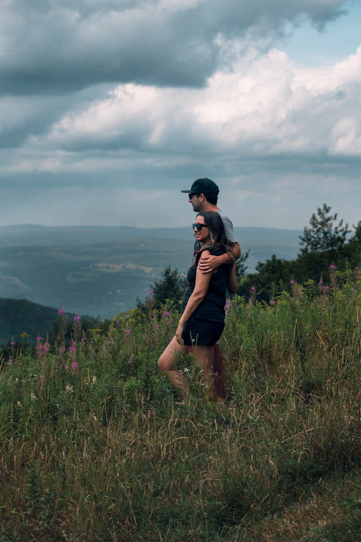 Megan and Scott enjoying the view from the Overlook at Pittsfield State Forest in the Berkshires Massachusetts