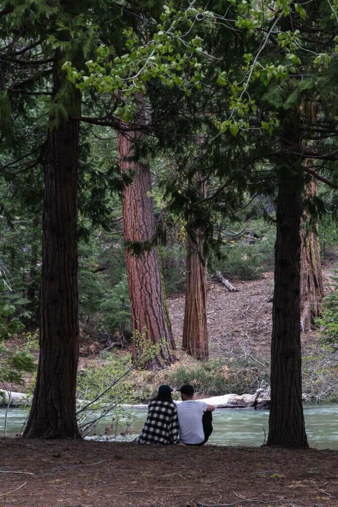Megan and Scott enjoying the view of the Stanislaus River at Kennedy Meadows Resort and Pack Station in California