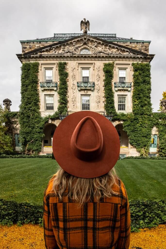 Megan at Kykuit Rockefeller Estate near Sleepy Hollow in the Pocantico Hills of Hudson Valley New York in the fall