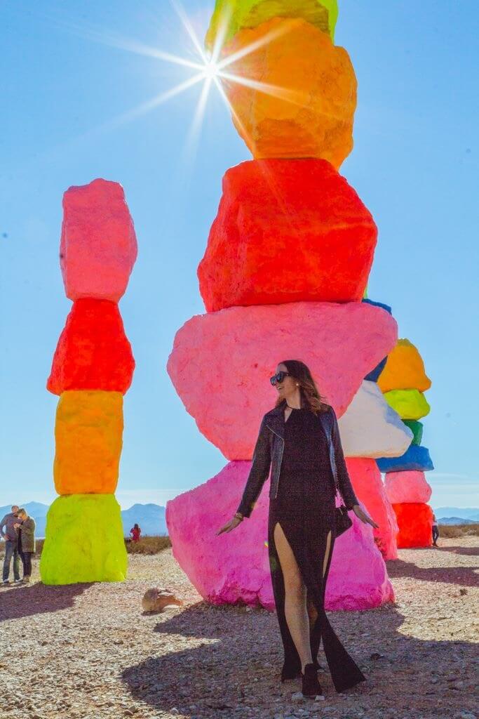 Megan at Seven Magic Mountains outside of Las Vegas