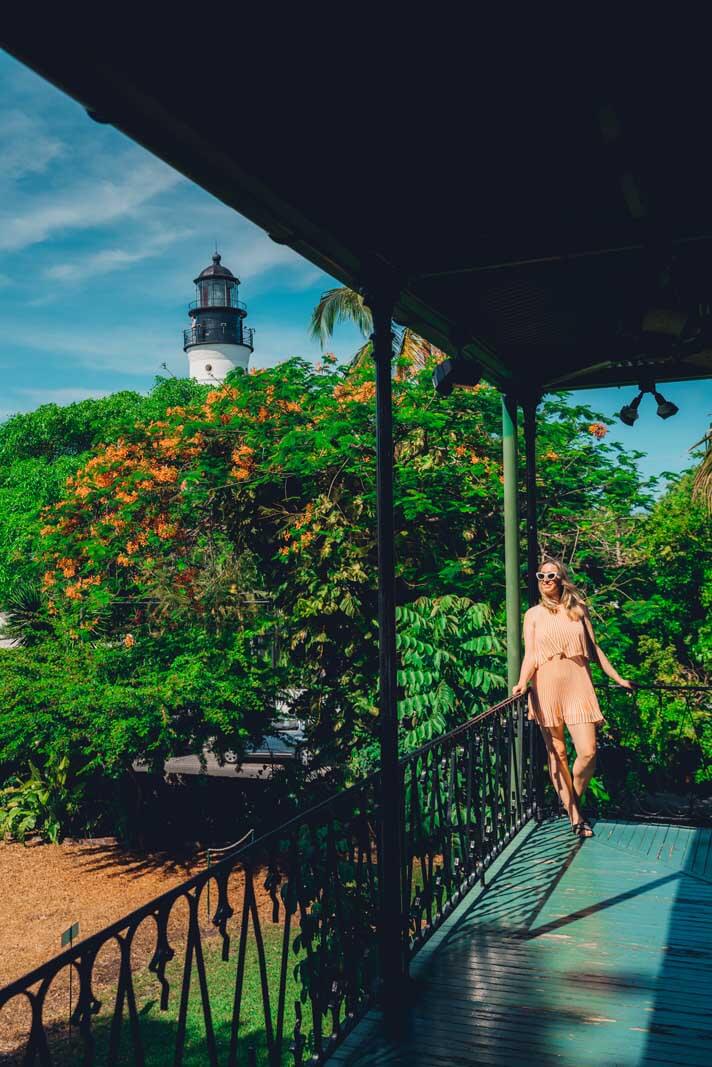 Megan enjoying the beautiful Hemingway Home and Museum in Key West in the Florida Keys