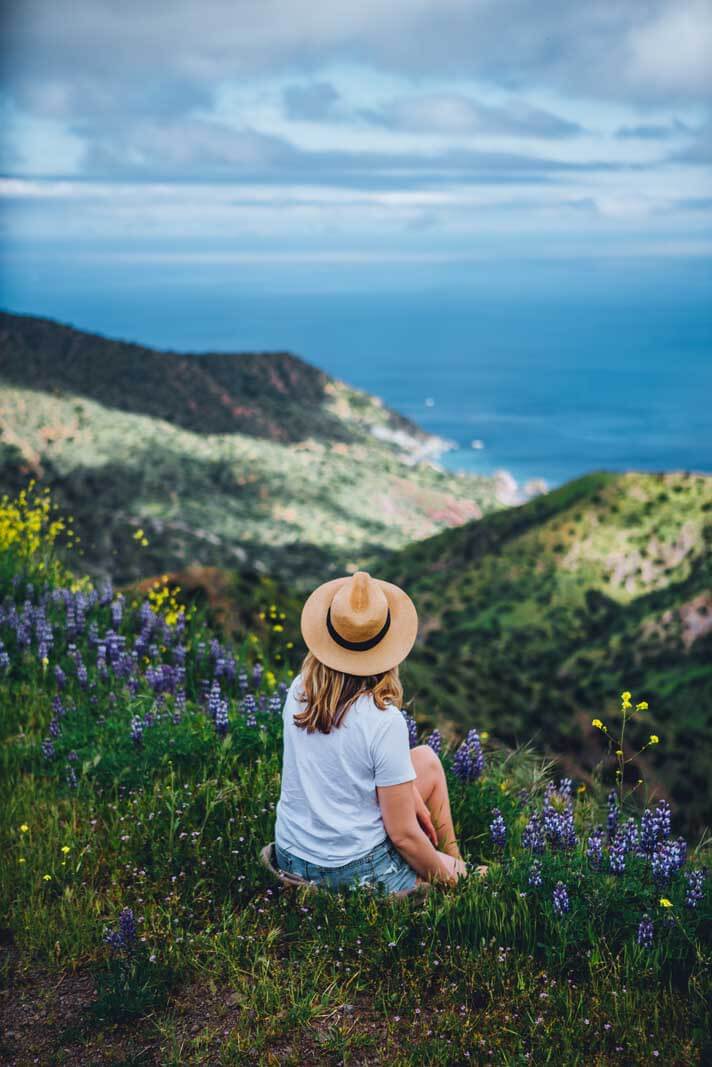 Megan enjoying the incredible views of Catalina island interior