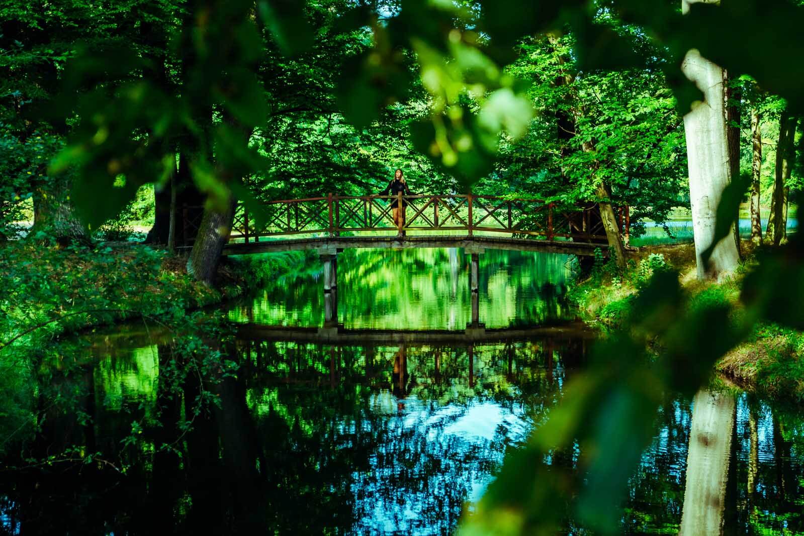 Megan on a bridge in Park Branitz