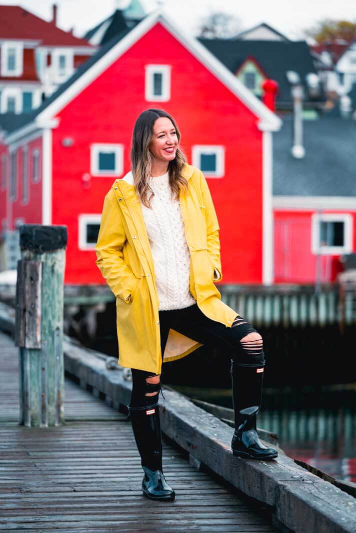 Megan on the dock in Lunenburg on the waterfront