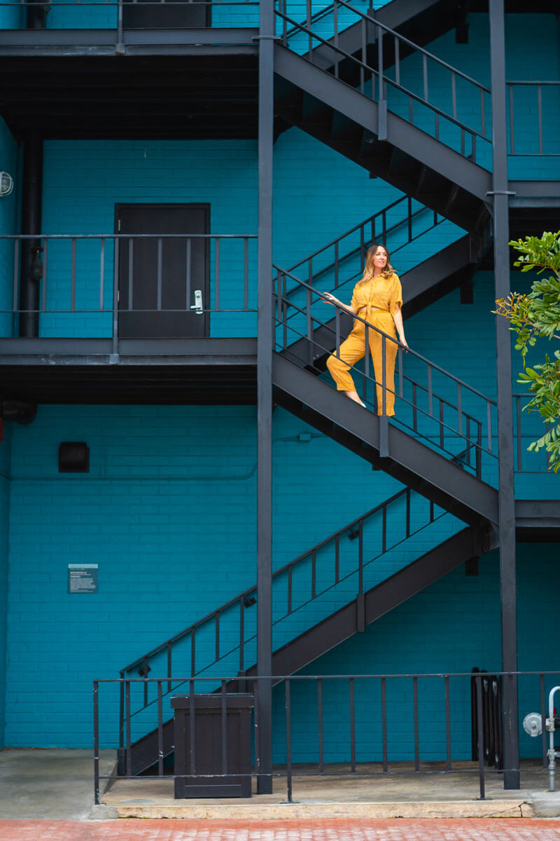 Megan-on-the-stairs-of-Lido-Marina-Village-in-Newport-Beach-California