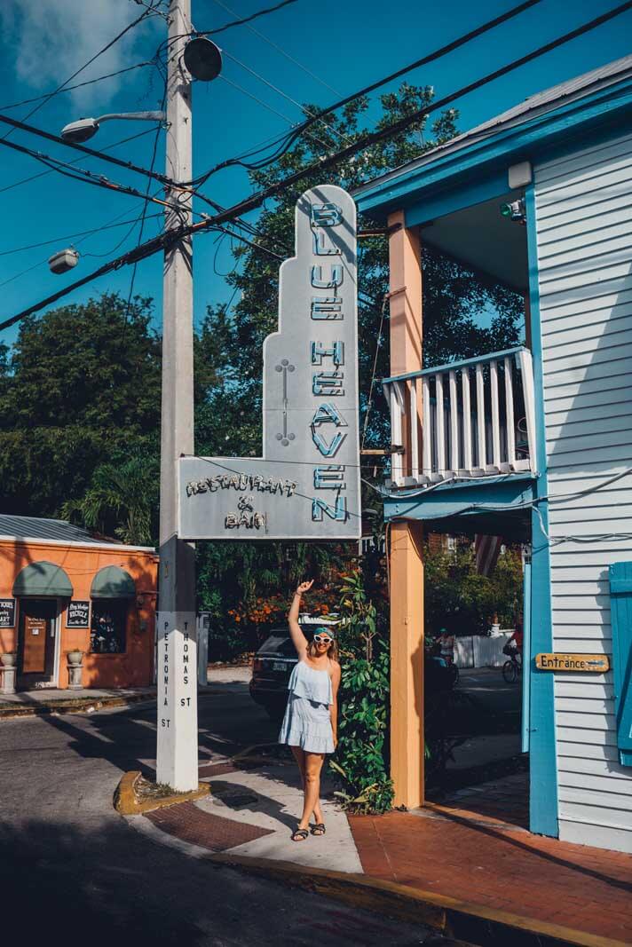 Megan outside of Blue Heaven in Key West