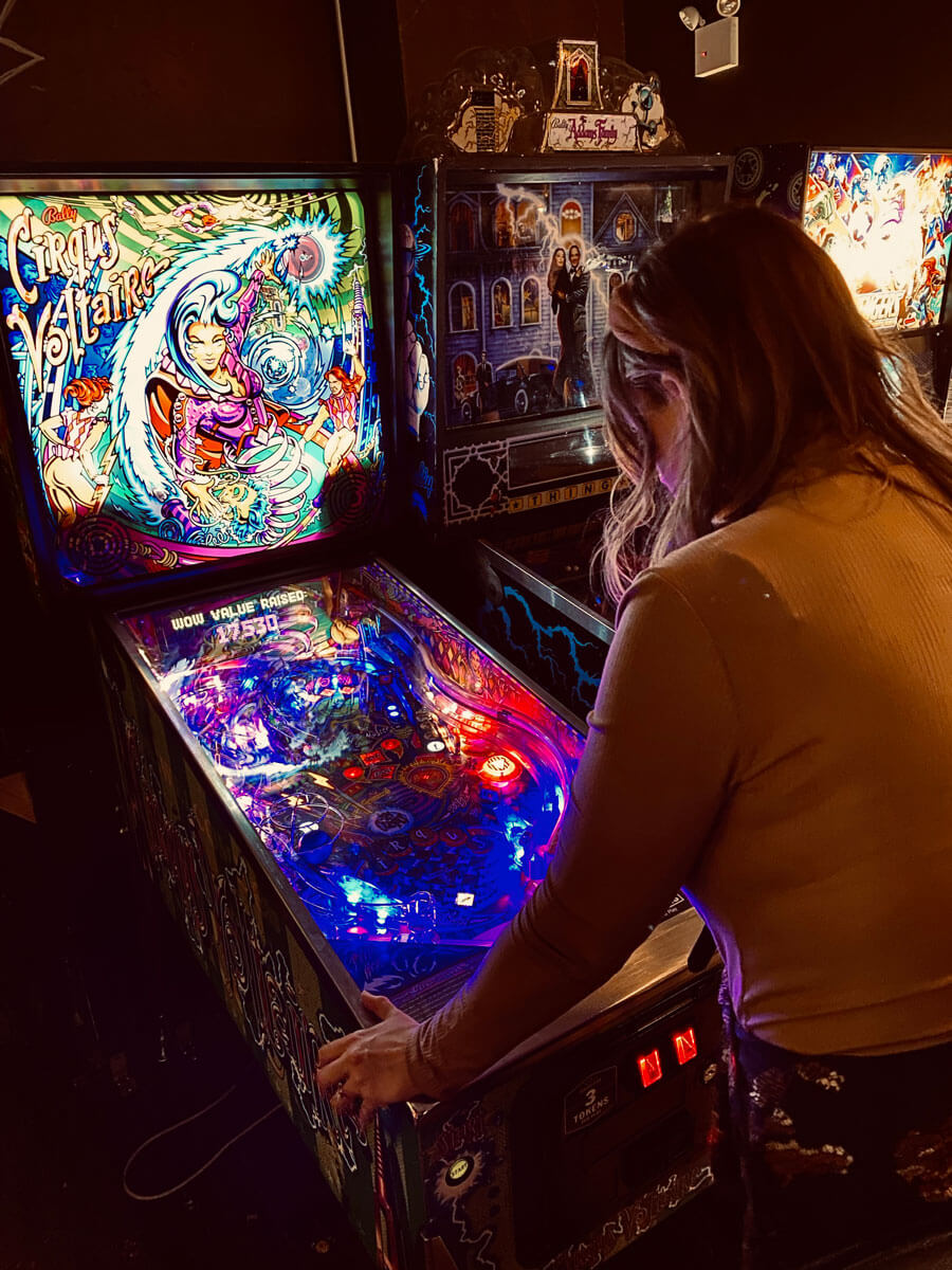 Megan-playing-an-arcade-game-at-Barcade-in-Chelsea-NYC