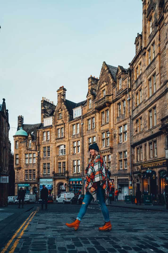 Megan walking in Edinburgh Scotland
