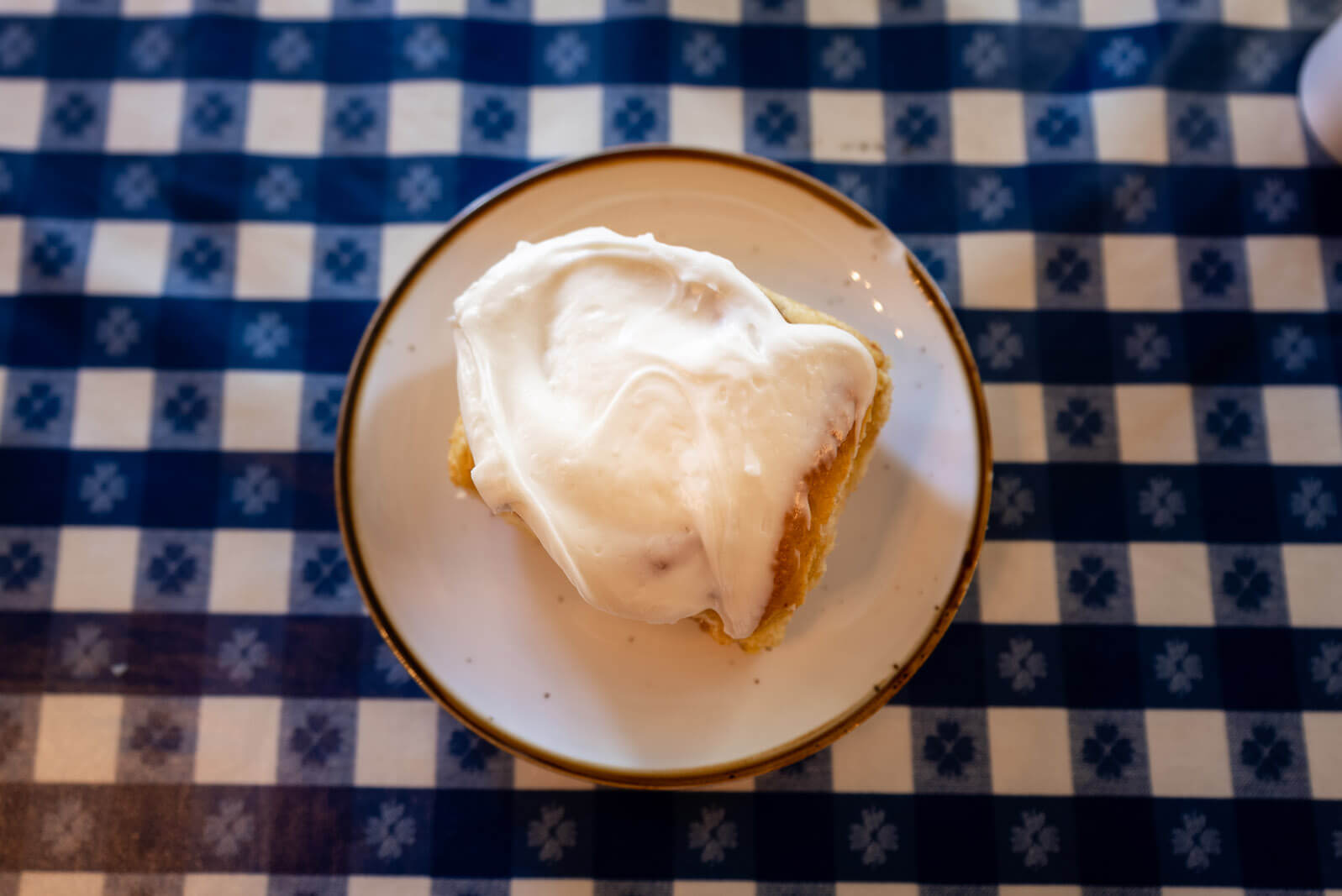 Meridees Breadbasket cinnamon roll in downtown Franklin TN