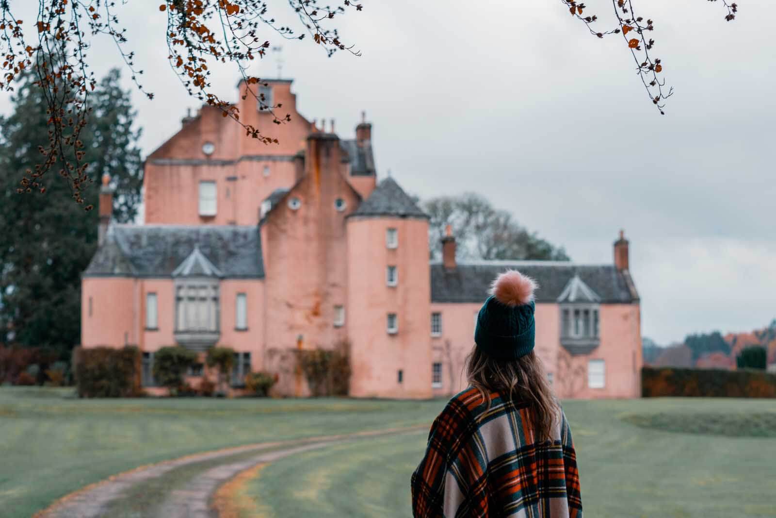 Moneymusk pink castle in Aberdeenshire