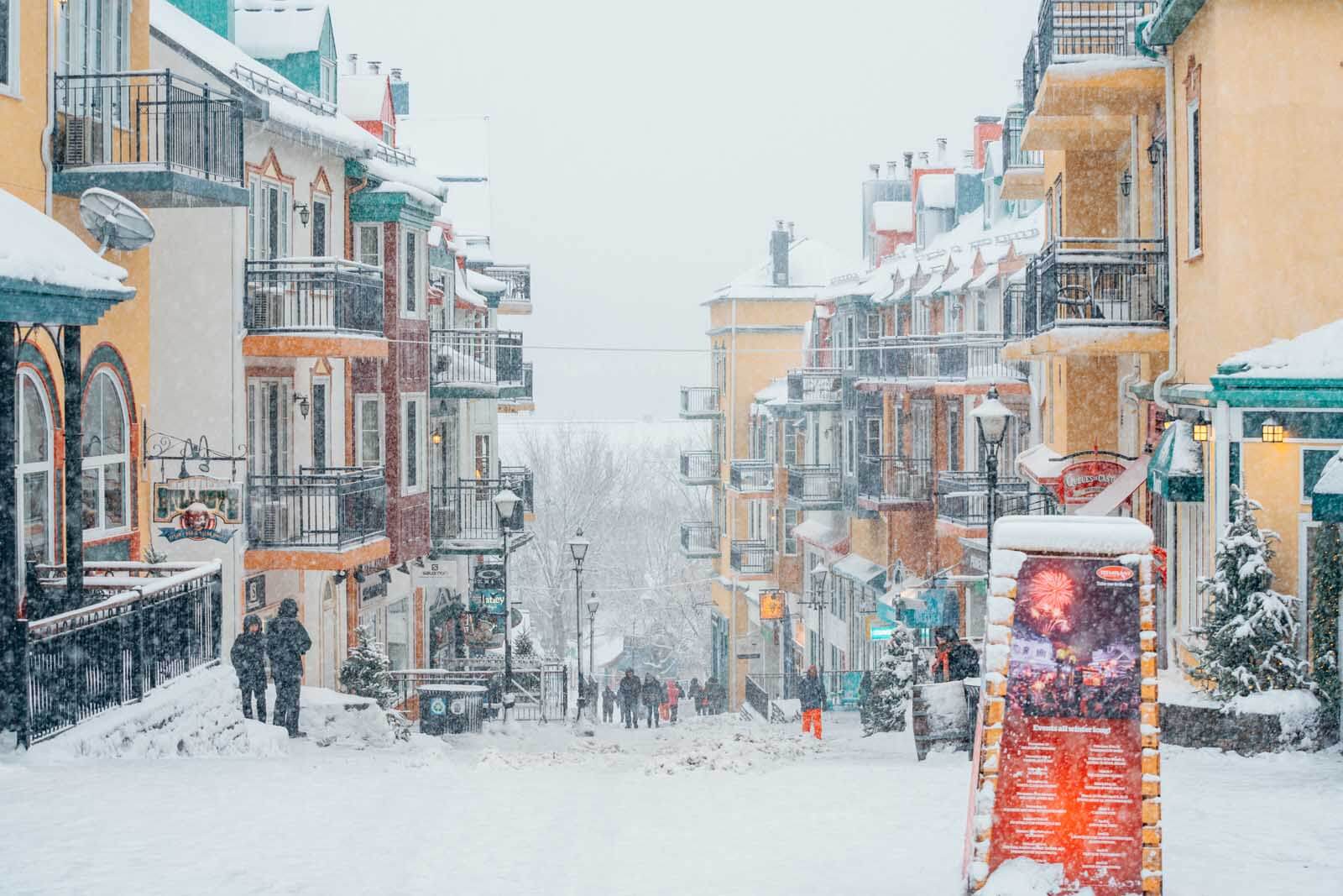 Mont Tremblant pedestrian village in Quebec Canada