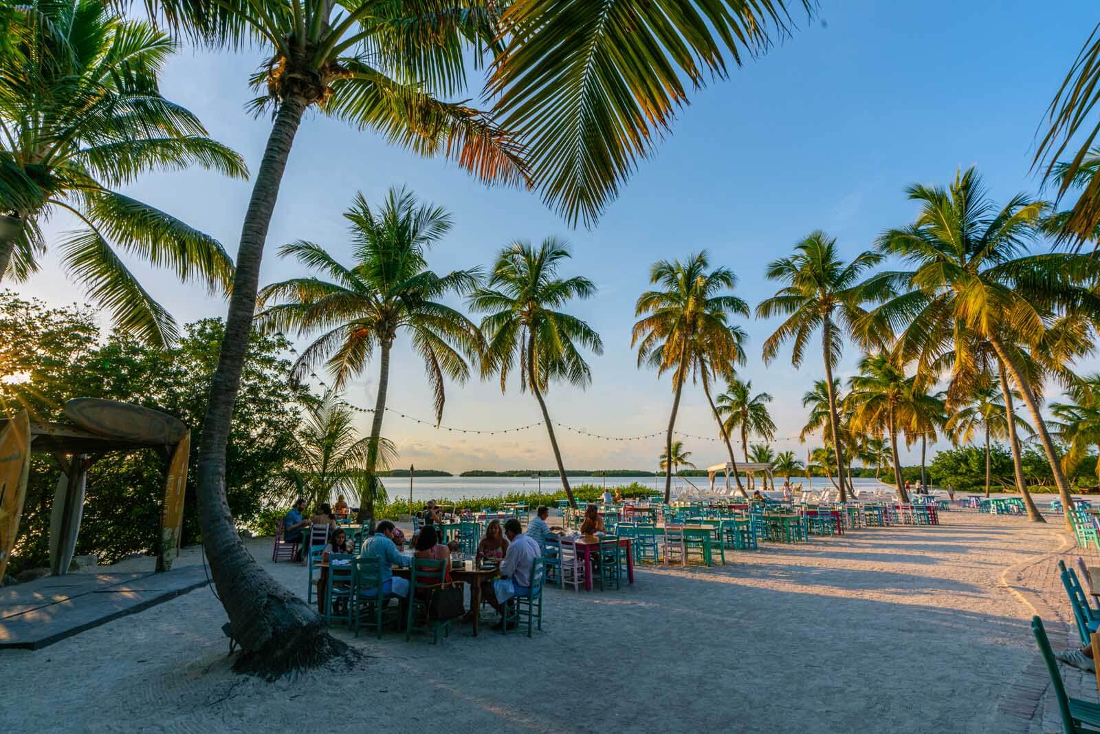 Dining at Morada Bay Beach Cafe in the Florida Keys