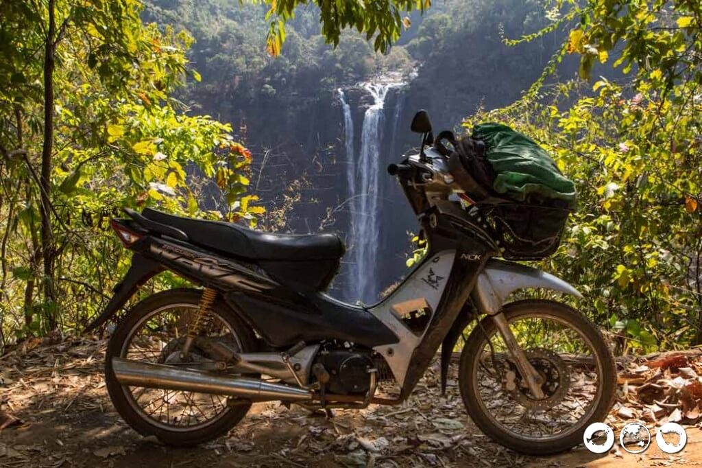 motorbiking the bolaven plateau waterfalls
