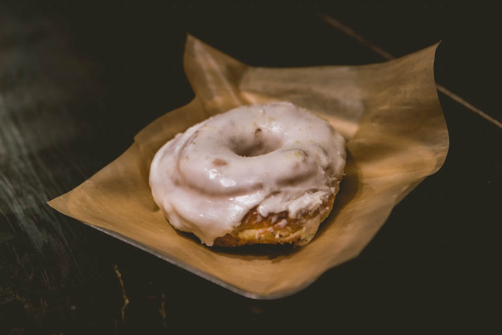 a delicious donut from District Donuts in New Orleans Garden District