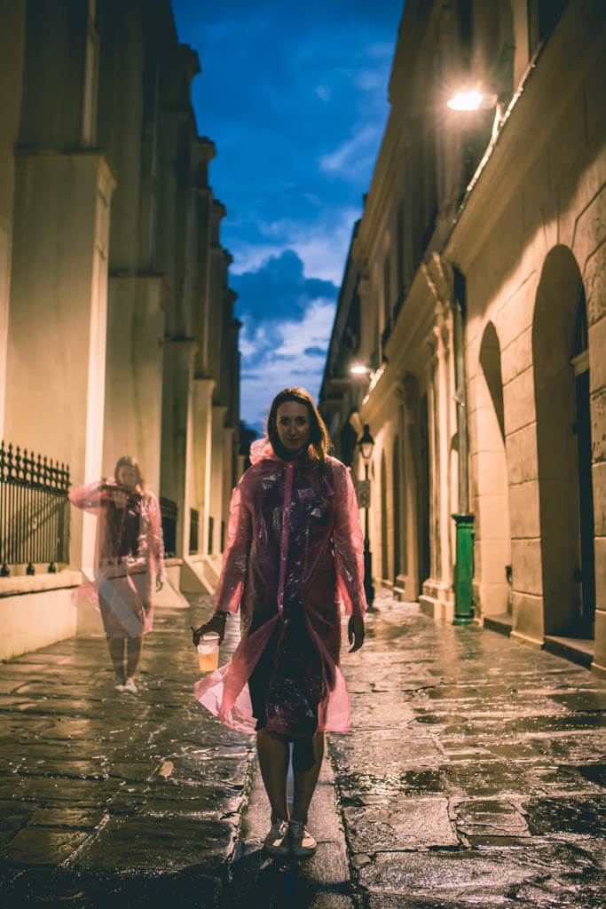 Megan on a ghost tour in New Orleans